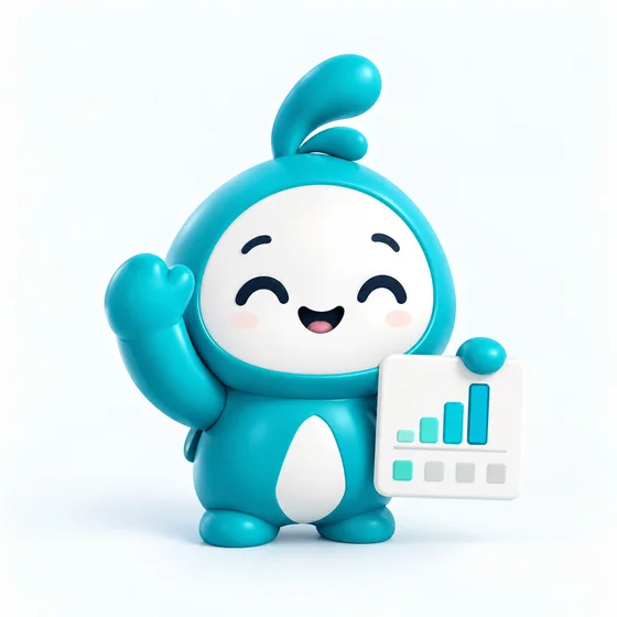 Mascota de Agendoct mostrando un tablero con gráficas