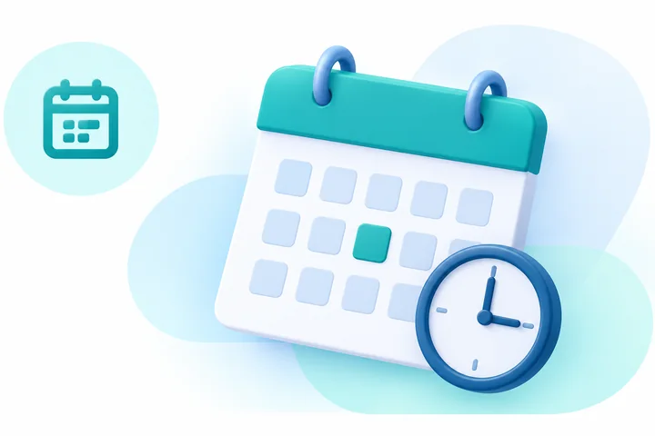 Calendario con un reloj que representa la agenda médica